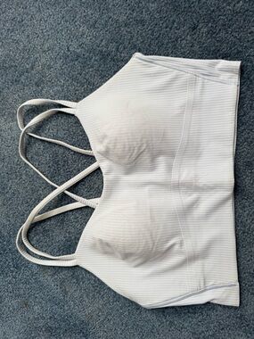 lululemon athletica light blue like a cloud long line Bra b/c